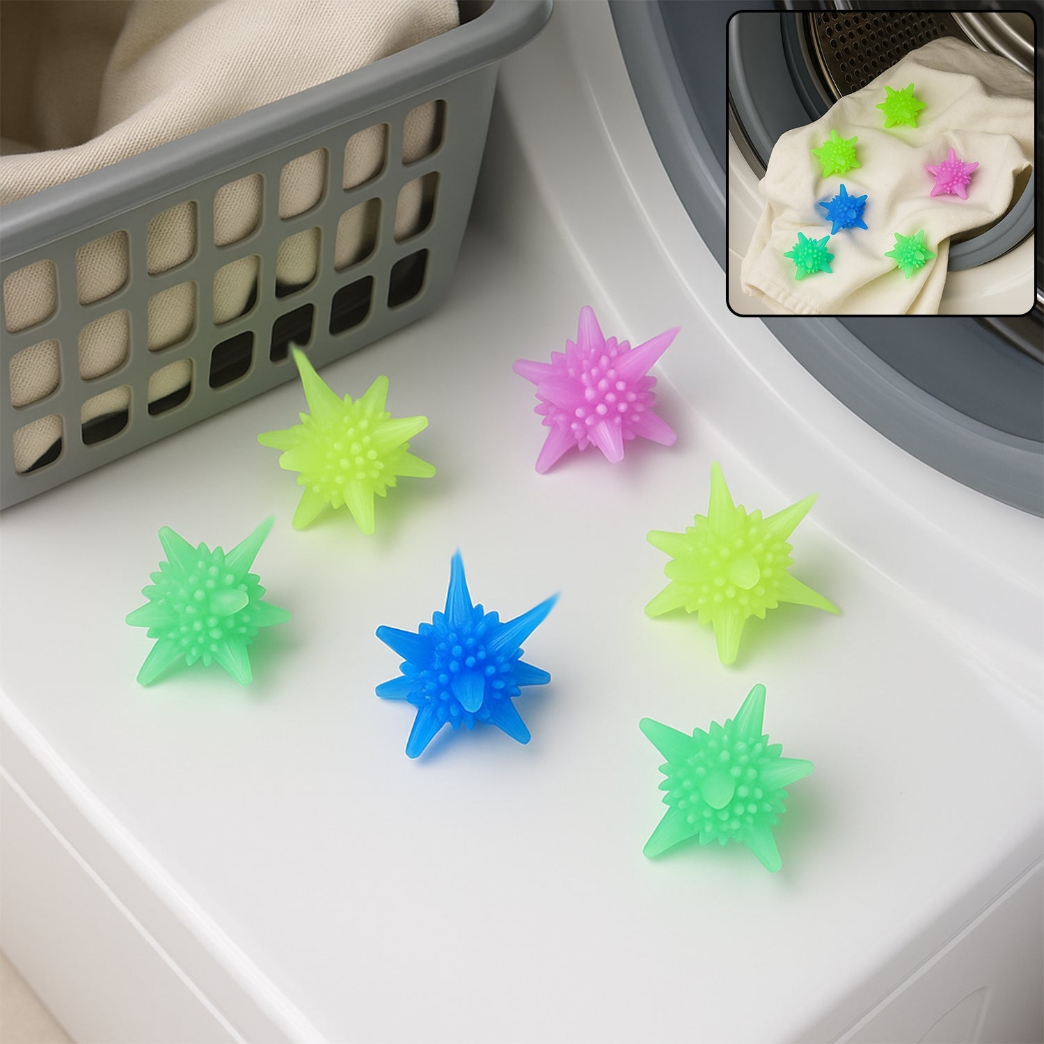 Multi-Color Spiky Laundry Dryer Balls Multi-Color Spiky Laundry Dryer Balls